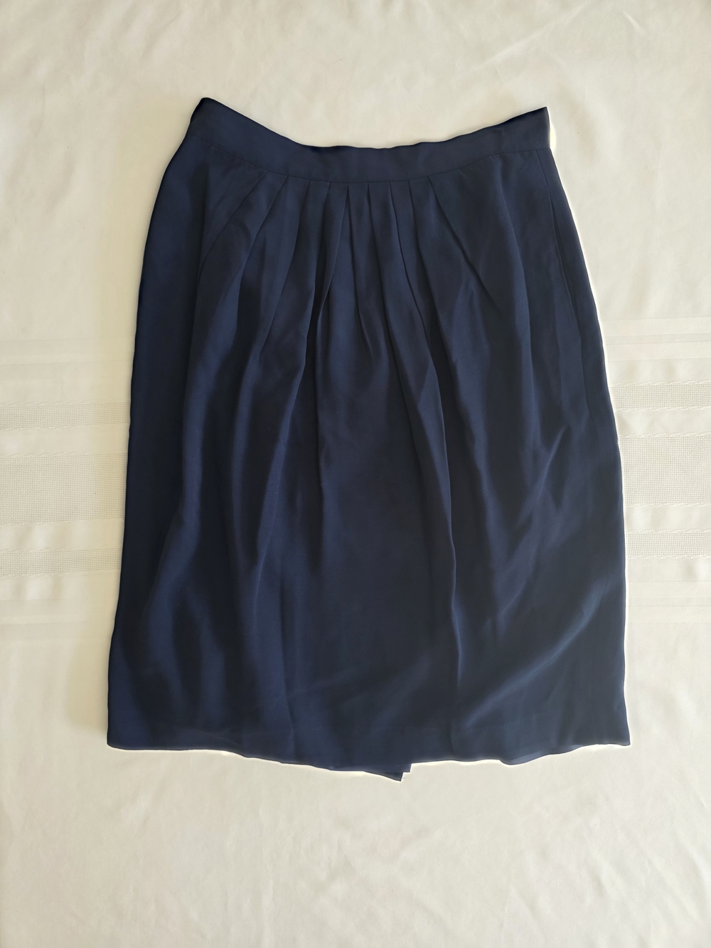 Vintage Liz Claiborne Dark Navy Pleated Pencil Skirt Petite 10